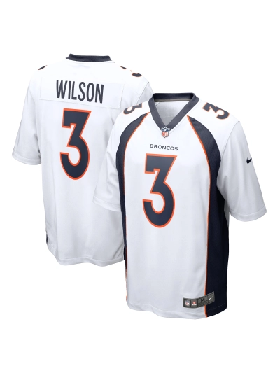 Men's Denver Broncos Russell Wilson Nike White Game Jersey 01