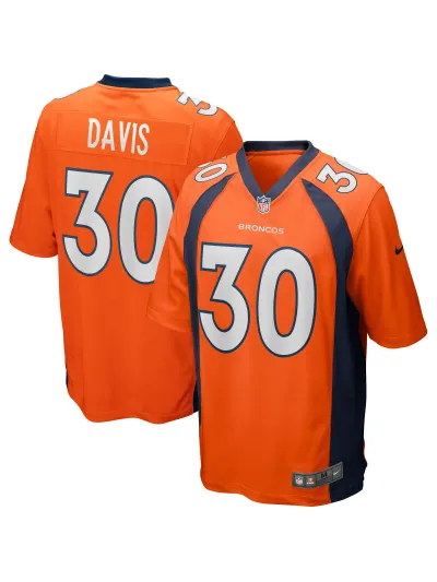Men's Denver Broncos Terrell Davis Nike Orange Game Retired Player Jersey 01