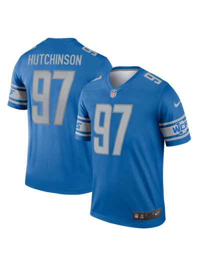Men's Detroit Lions Aidan Hutchinson Nike Blue Legends Jersey 01