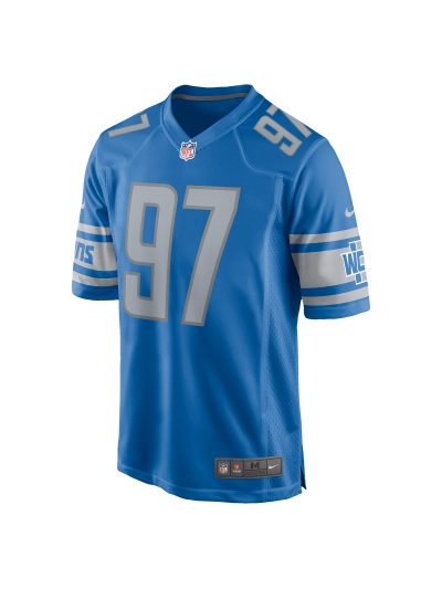 Men's Detroit Lions Aidan Hutchinson Nike Blue Players Game Jersey 02