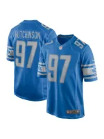Men's Detroit Lions Aidan Hutchinson Nike Blue Players Game Jersey