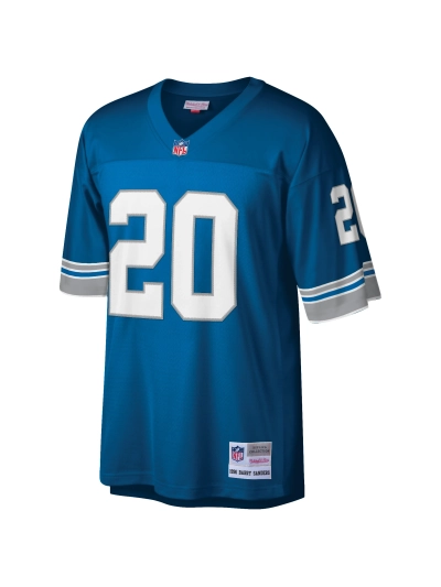 Men's Detroit Lions Barry Sanders Mitchell & Ness Blue Big & Tall 1996 Retired Player Replica Jersey 02