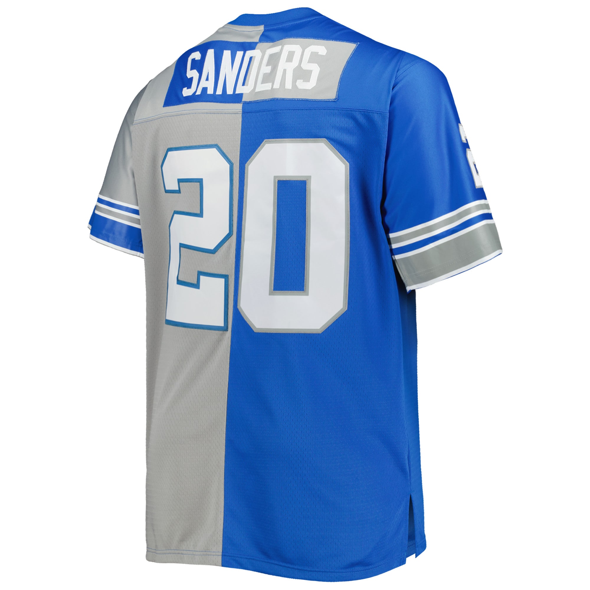 Men's Detroit Lions Barry Sanders Mitchell & Ness BlueSilver Big & Tall Split Heritage Retired Player Replica Jersey