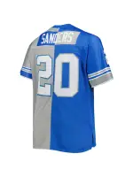 Men's Detroit Lions Barry Sanders Mitchell & Ness BlueSilver Big & Tall Split Heritage Retired Player Replica Jersey