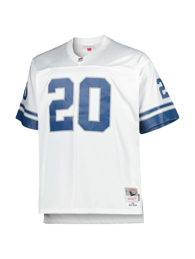 Men's Detroit Lions Barry Sanders Mitchell & Ness White Big & Tall 1996 Retired Player Replica Jersey 02