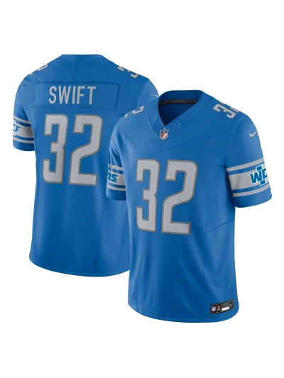 Men's Detroit Lions D'Andre Swift Nike Blue Vapor FUSE Limited Jersey 01