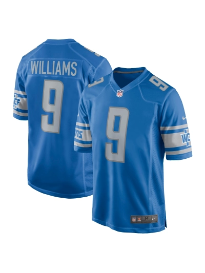 Men's Detroit Lions Jameson Williams Nike Blue Players Game Jersey 01