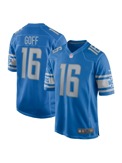 Men's Detroit Lions Jared Goff Nike Blue Players Game Jersey 01