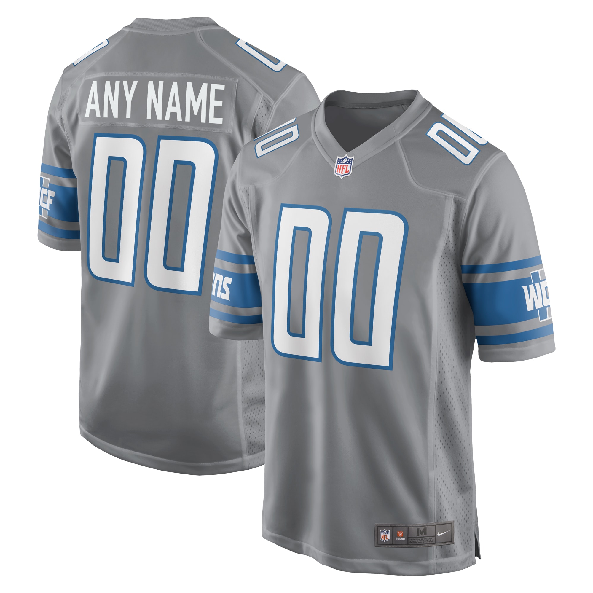 Men's Detroit Lions Nike Gray Alternate Custom Game Jersey