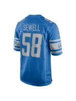 Men's Detroit Lions Penei Sewell Nike Blue Game Jersey