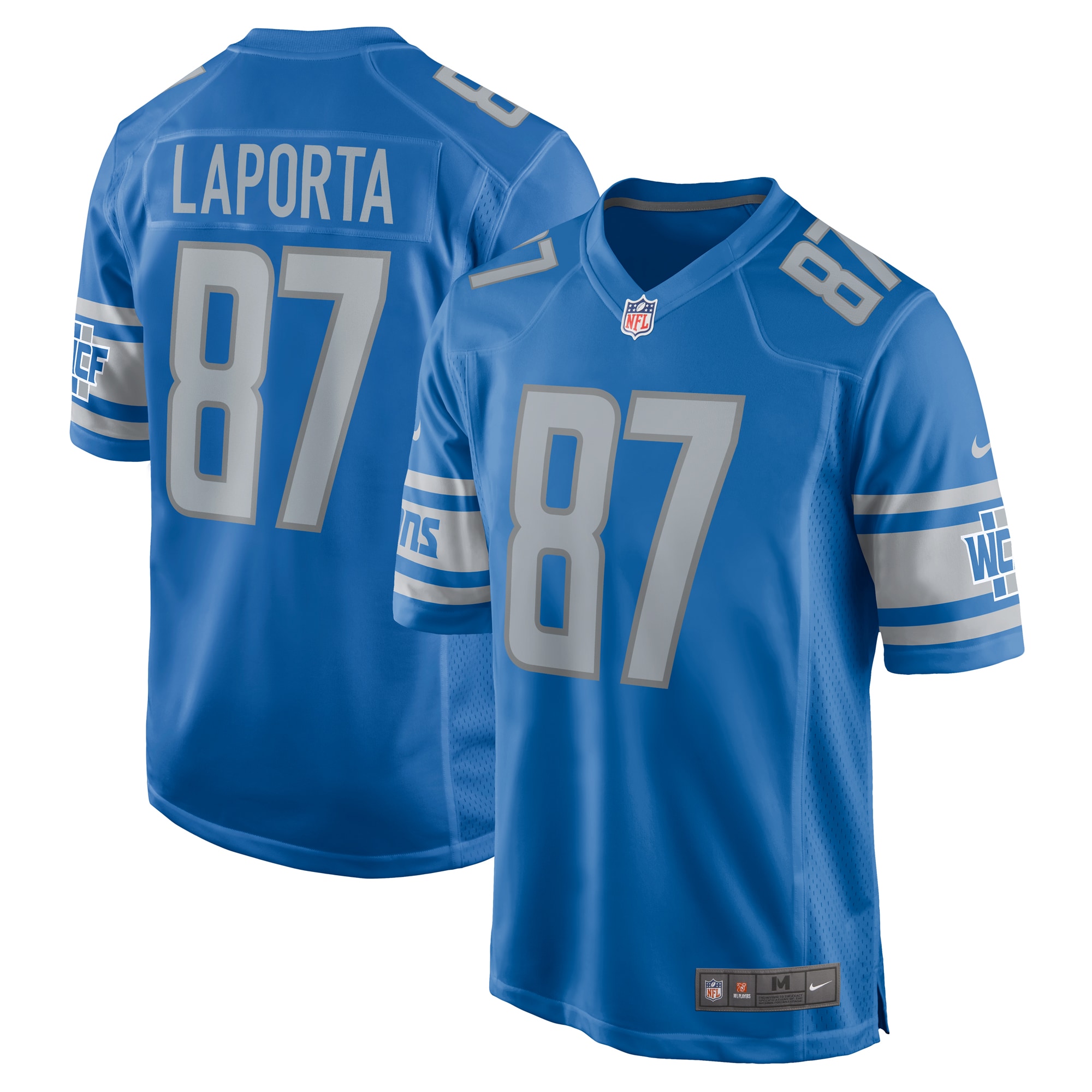 Men's Detroit Lions Sam LaPorta Nike Blue Game Jersey