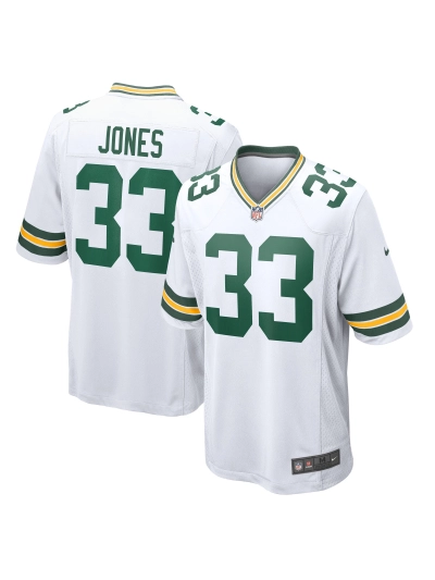 Men's Green Bay Packers Aaron Jones Nike White Player Jersey 01