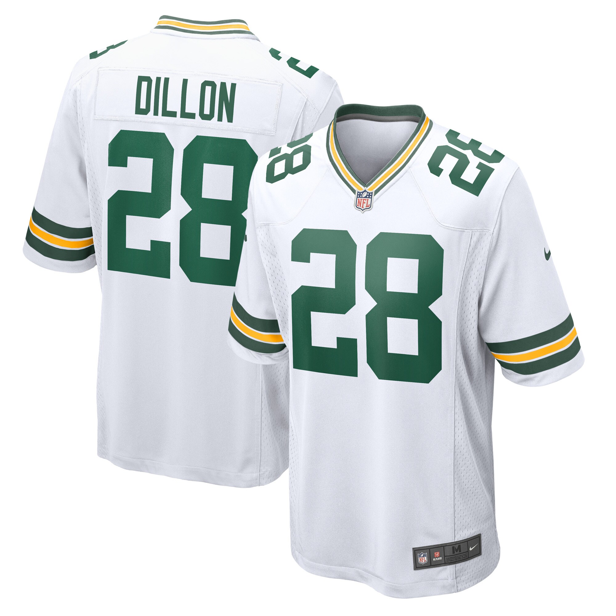 Men's Green Bay Packers AJ Dillon Nike White Player Jersey