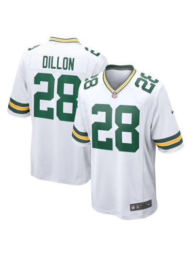 Men's Green Bay Packers AJ Dillon Nike White Player Jersey 01