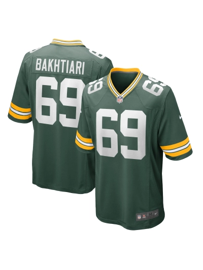 Men's Green Bay Packers David Bakhtiari Nike Green Game Team Jersey 01