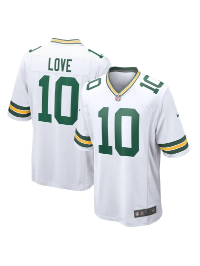 Men's Green Bay Packers Jordan Love Nike White Game Jersey 01