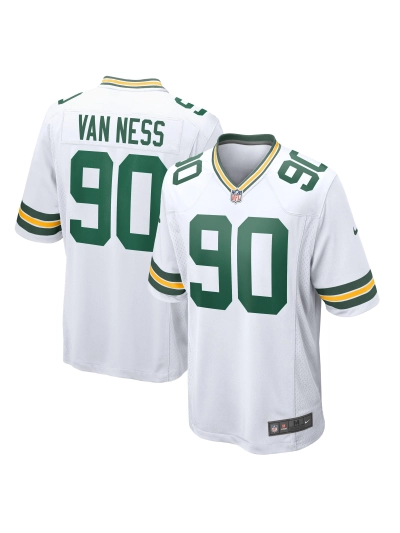 Men's Green Bay Packers Lukas Van Ness Nike White Game Jersey 01