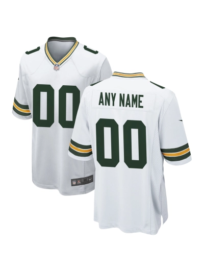 Men's Green Bay Packers Nike White Custom Game Jersey 01