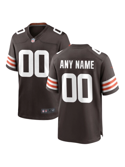 Men's Nike Cleveland Browns Brown Custom Game Jersey 01