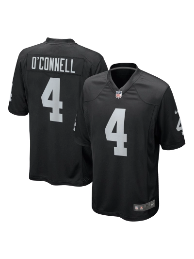 Las Vegas Raiders Aidan O'Connell Nike Black Game Jersey 01