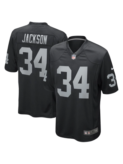 Las Vegas Raiders Bo Jackson Nike Black Game Retired Jersey 01