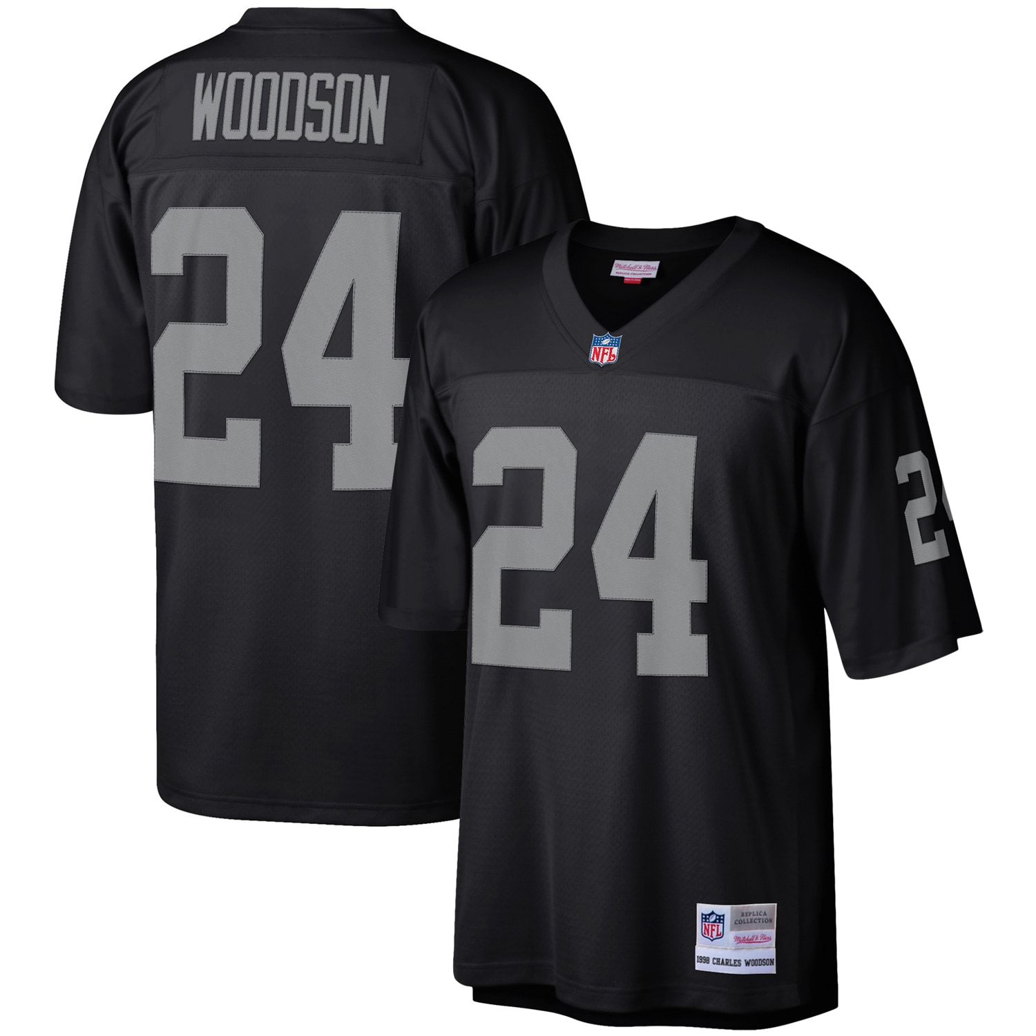 Las Vegas Raiders Charles Woodson Mitchell & Ness Black Heritage Replica Jersey