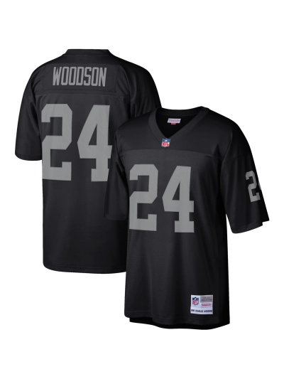 Las Vegas Raiders Charles Woodson Mitchell & Ness Black Heritage Replica Jersey 01