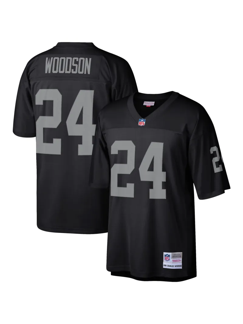 Las Vegas Raiders Charles Woodson Mitchell & Ness Black Heritage Replica Jersey