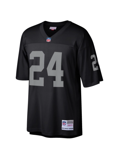 Las Vegas Raiders Charles Woodson Mitchell & Ness Black Heritage Replica Jersey 02