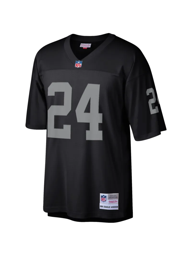 Las Vegas Raiders Charles Woodson Mitchell & Ness Black Heritage Replica Jersey