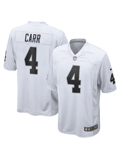 Las Vegas Raiders Derek Carr Nike White Game Jersey 01