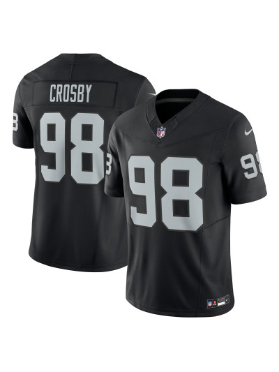 Las Vegas Raiders Maxx Crosby Nike Black Vapor FUSE Limited Jersey 01