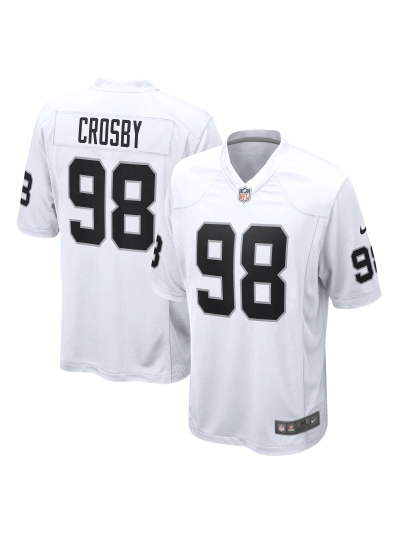 Las Vegas Raiders Maxx Crosby Nike White Game Jersey 01
