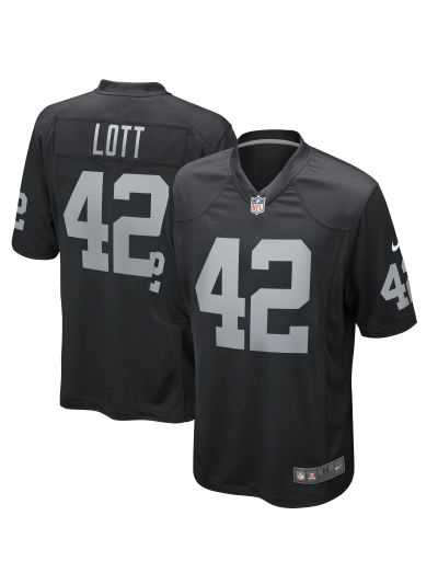 Las Vegas Raiders Ronnie Lott Nike Black Game Retired Jersey 01
