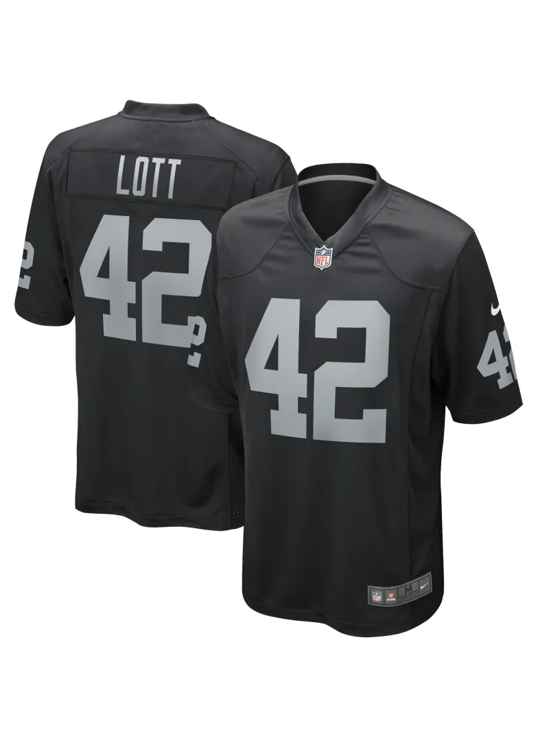 Las Vegas Raiders Ronnie Lott Nike Black Game Retired Jersey
