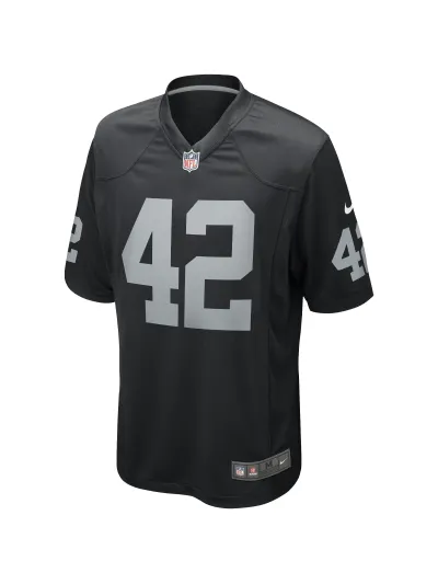 Las Vegas Raiders Ronnie Lott Nike Black Game Retired Jersey 02