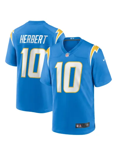 Los Angeles Chargers Justin Herbert Nike Powder Blue Players Game Jersey 01