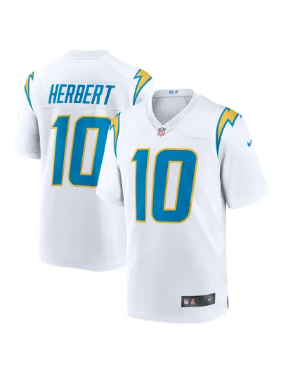 Los Angeles Chargers Justin Herbert Nike White Game Jersey 01