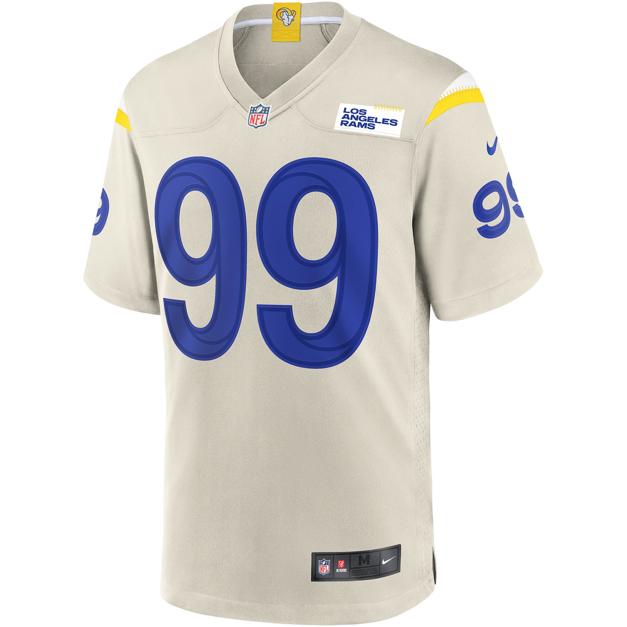 Los Angeles Rams Aaron Donald Nike Bone Player Game Jersey