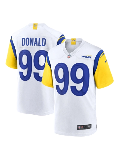 Los Angeles Rams Aaron Donald Nike White Alternate Game Jersey 01