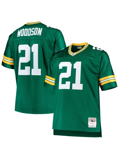 Men's Green Bay Packers Charles Woodson Mitchell & Ness Green Big & Tall 2010 Retired Player Replica Jersey 01