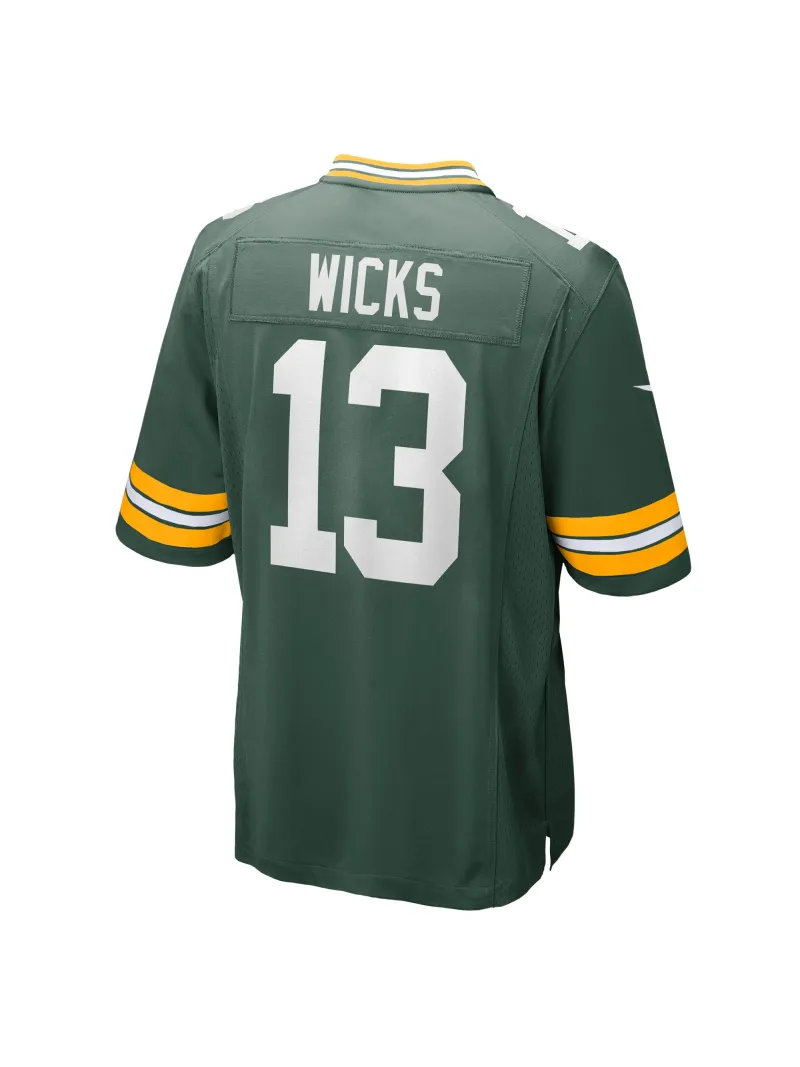 Men's Green Bay Packers Dontayvion Wicks Nike Green Game Jersey