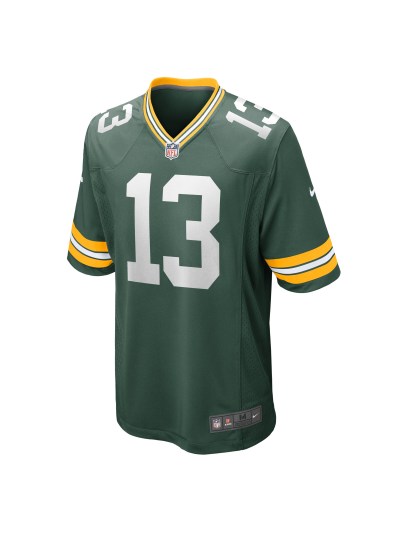 Men's Green Bay Packers Dontayvion Wicks Nike Green Game Jersey 02