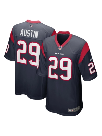 Men's Houston Texans Alex Austin Nike Navy Game Jersey 01