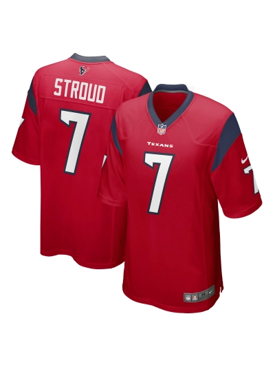 Men's Houston Texans CJ Stroud Nike Red 2023 NFL Draft 1st Round Draft Alternative Game Jersey 01