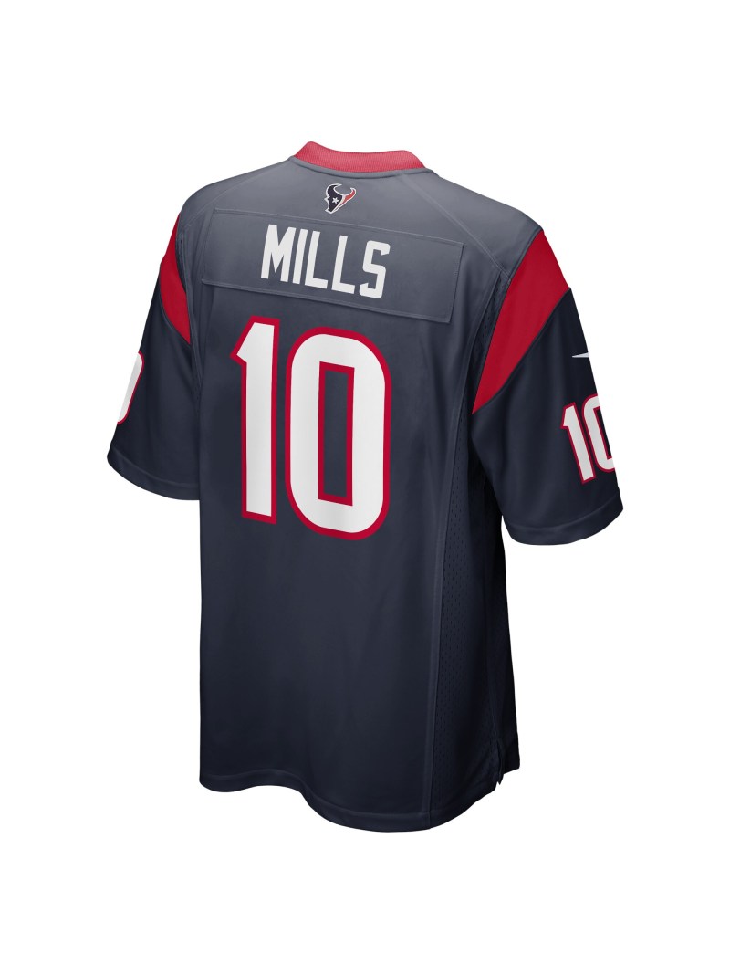 Men's Houston Texans Davis Mills Nike Navy Game Jersey