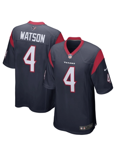 Men's Houston Texans Deshaun Watson Nike Navy Game Jersey 01