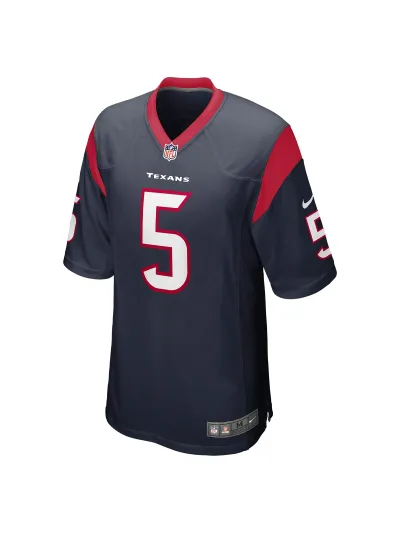 Men's Houston Texans Jalen Pitre Nike Navy Player Jersey 02