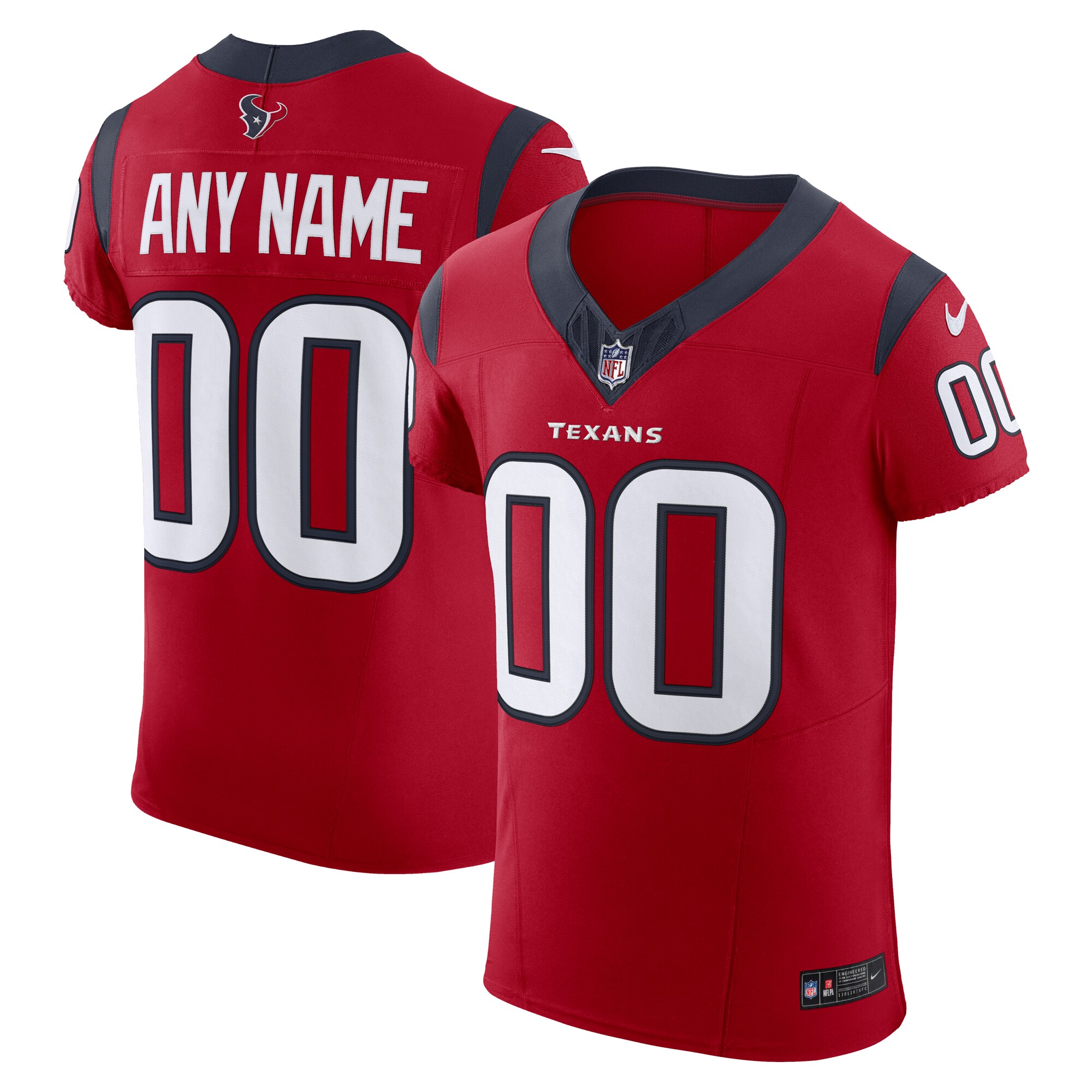 Men's Houston Texans Nike Red Alternate Vapor FUSE Elite Custom Jersey