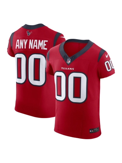 Men's Houston Texans Nike Red Alternate Vapor FUSE Elite Custom Jersey 01